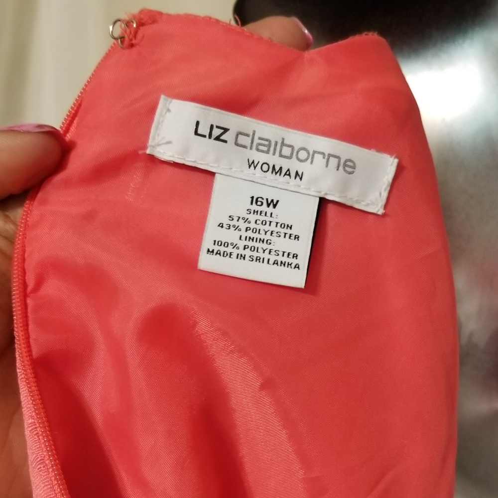 liz claiborne coral seas dress 16w - Picture 6 of 9